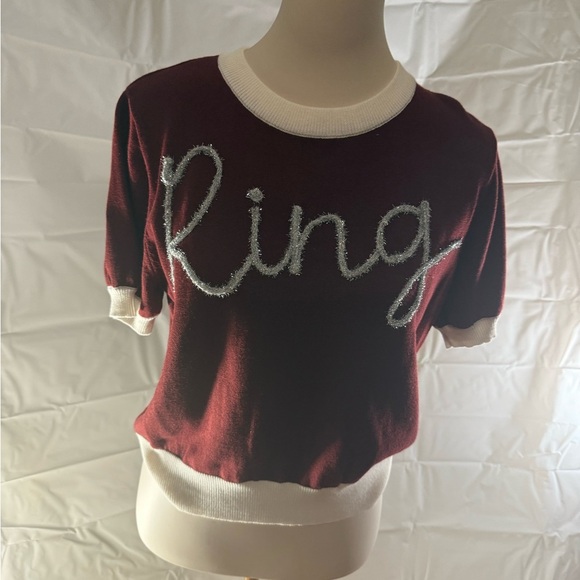 QUEEN OF SPARKLES Silver and White Crop Boxy T-Shirt - Picture 2 of 6